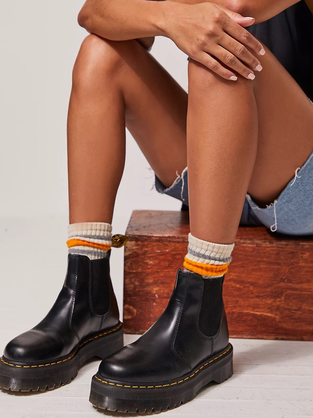 Dr. Martens 2976 Quad Chelsea Boots Smooth Leather Black Size 8 NEW